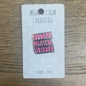 Near Modern Disaster- Goddamn Magical Unicorn Enamel Pin - NWT